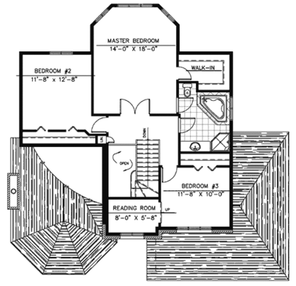 European Floor Plan - Upper Floor Plan #138-279