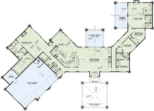 Dream House Plan - Contemporary Floor Plan - Main Floor Plan #17-2551