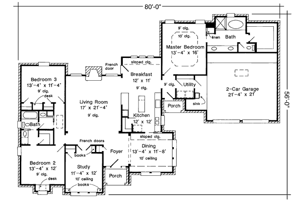 Dream House Plan - European Floor Plan - Main Floor Plan #410-189