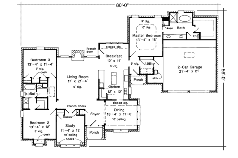 Home Plan - Floor Plan - Main Floor for European House Plan #410-189 - 3 bed, 2 bath