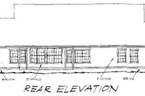 Exterior - Rear Elevation for Traditional House Plan #20-191 - 4 bed, 2 bath