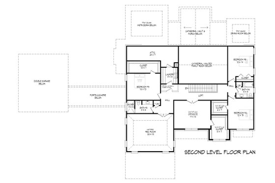 Floor Plan - Upper Floor for Contemporary House Plan #932-924 - 5 bed, 4.5 bath
