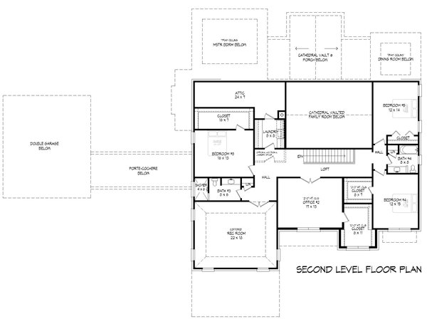 Contemporary Floor Plan - Upper Floor Plan #932-924