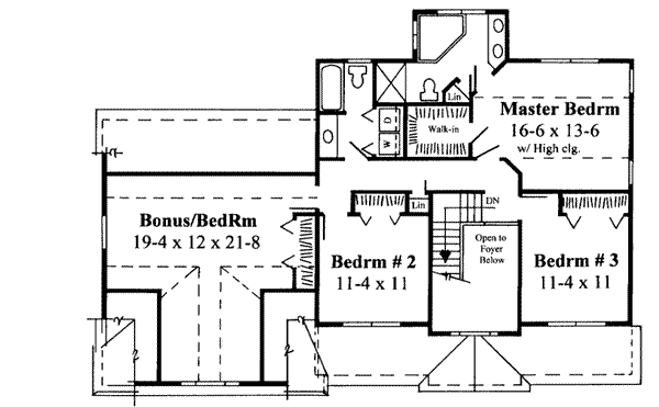 Farmhouse Floor Plan - Upper Floor Plan #75-161