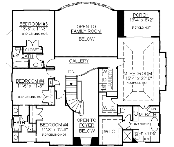 European Floor Plan - Upper Floor Plan #119-122