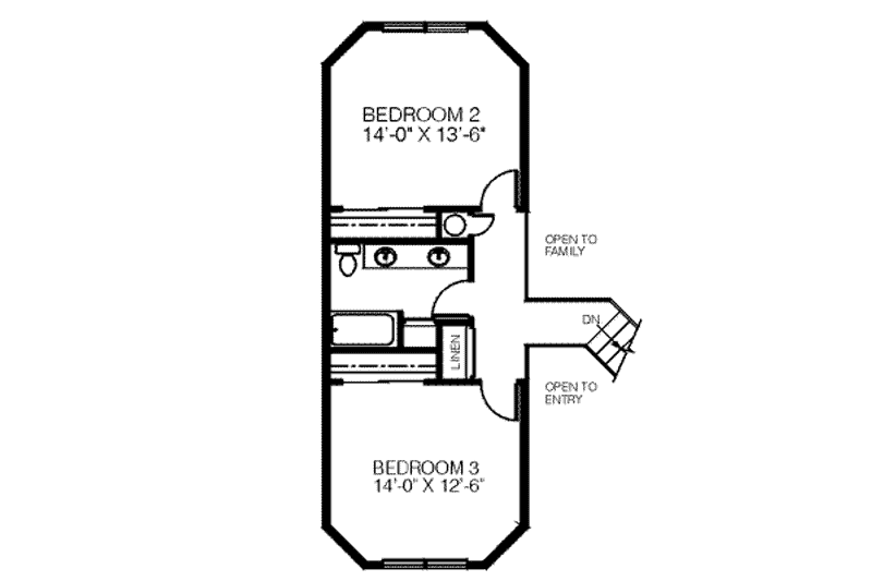 Dream House Plan - Floor Plan - Upper Floor for Country House Plan #60-352 - 3 bed, 2.5 bath
