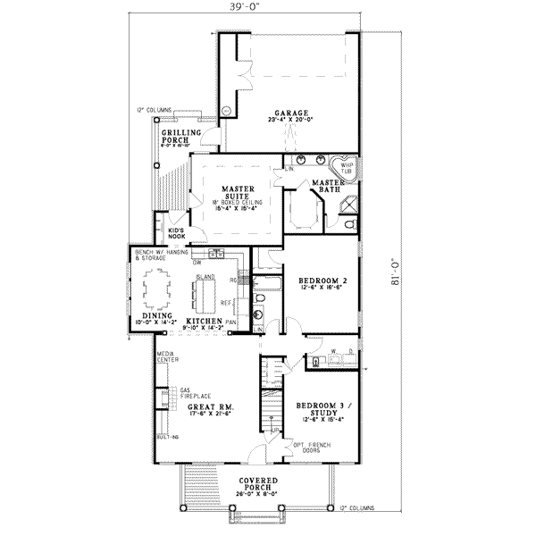 Home Plan - Farmhouse Floor Plan - Main Floor Plan #17-418