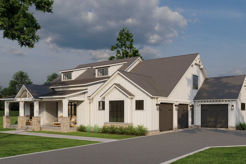 Home Plan - Exterior - Front Elevation 3 for Farmhouse House Plan #923-346 - 4 bed, 3.5 bath