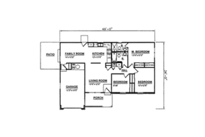 Floor Plan - Main Floor for Ranch House Plan #116-203 - 3 bed, 2 bath