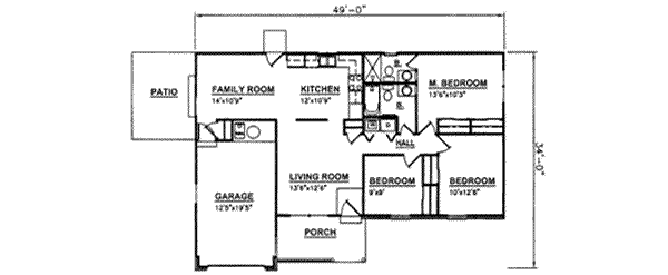 Ranch Floor Plan - Main Floor Plan #116-203