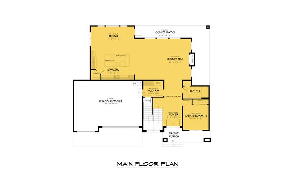 Floor Plan - Main Floor for Farmhouse House Plan #1066-248 - 6 bed, 4 bath