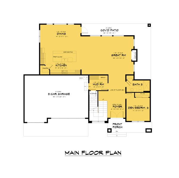 Farmhouse Floor Plan - Main Floor Plan #1066-248