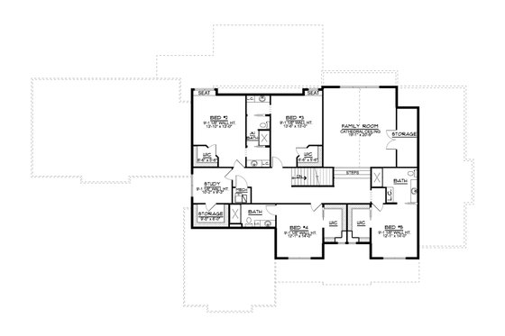 Floor Plan - Upper Floor for Farmhouse House Plan #1064-99 - 5 bed, 4.5 bath