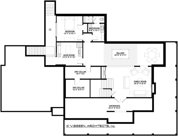 Farmhouse Floor Plan - Lower Floor Plan #928-375