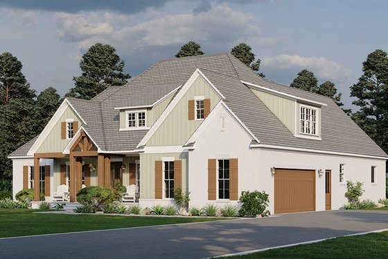 Exterior - Front Elevation 4 for Craftsman House Plan #923-306 - 4 bed, 3.5 bath