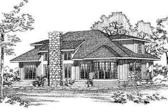 Exterior - Rear Elevation for Modern House Plan #72-140 - 3 bed, 2.5 bath
