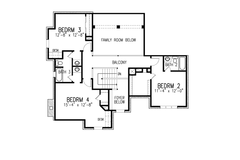 Home Plan - Floor Plan - Upper Floor for European House Plan #410-348 - 4 bed, 3.5 bath