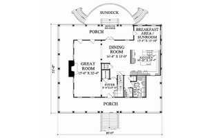 Floor Plan - Main Floor for Southern House Plan #137-254 - 3 bed, 3.5 bath