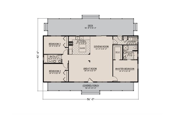 Floor Plan - Main Floor for Country House Plan #1082-8 - 3 bed, 2 bath