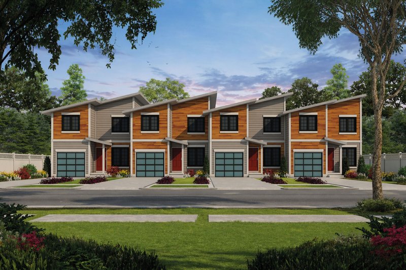 Dream House Plan - Exterior - Front Elevation 3 for Contemporary House Plan #20-2464 - 12 bed, 12.5 bath