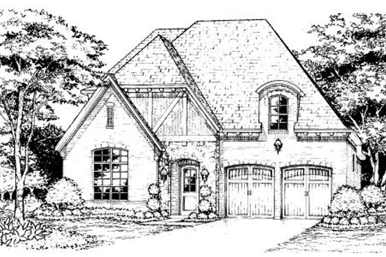 Exterior - Front Elevation for European House Plan #141-295 - 3 bed, 2.5 bath
