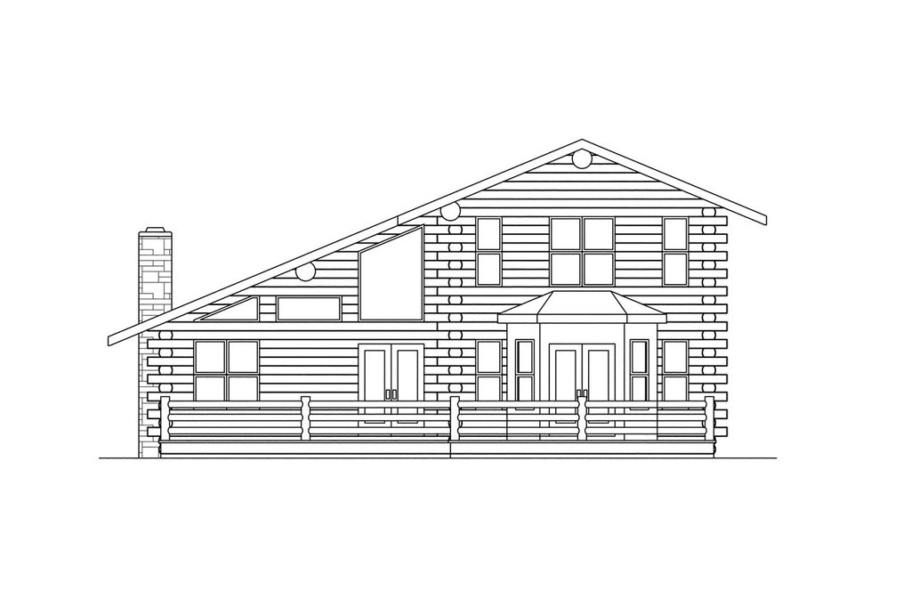 Exterior - Other Elevation 1 for Log House Plan #124-314 - 2 bed, 2.5 bath