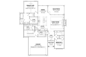 Floor Plan - Main Floor for European House Plan #1096-83 - 4 bed, 3 bath