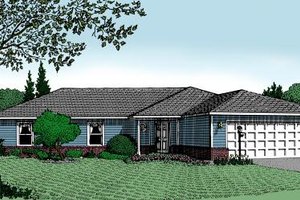 Ranch Exterior - Front Elevation Plan #11-107