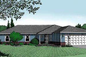 House Blueprint - Ranch Exterior - Front Elevation Plan #11-107