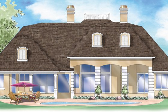Exterior - Rear Elevation for Classical House Plan #930-303 - 4 bed, 3.5 bath