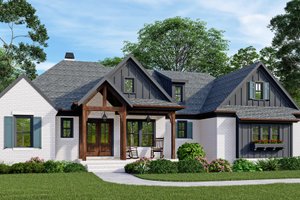 Ranch Exterior - Front Elevation Plan #927-1038
