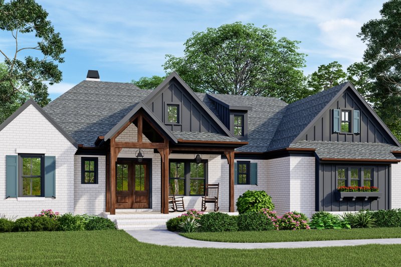 One Story Ranch House Elevations House Plan 83553 Ranch Style With