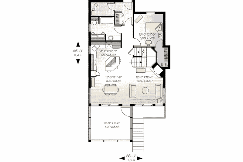House Plan Design - Floor Plan - Main Floor for Traditional House Plan #23-2063 - 3 bed, 2 bath