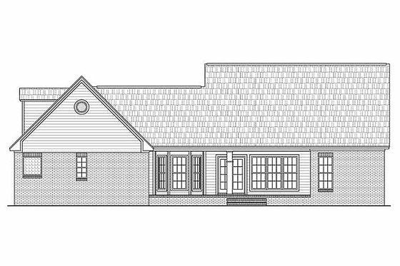 Exterior - Rear Elevation for Country House Plan #21-287 - 4 bed, 3 bath