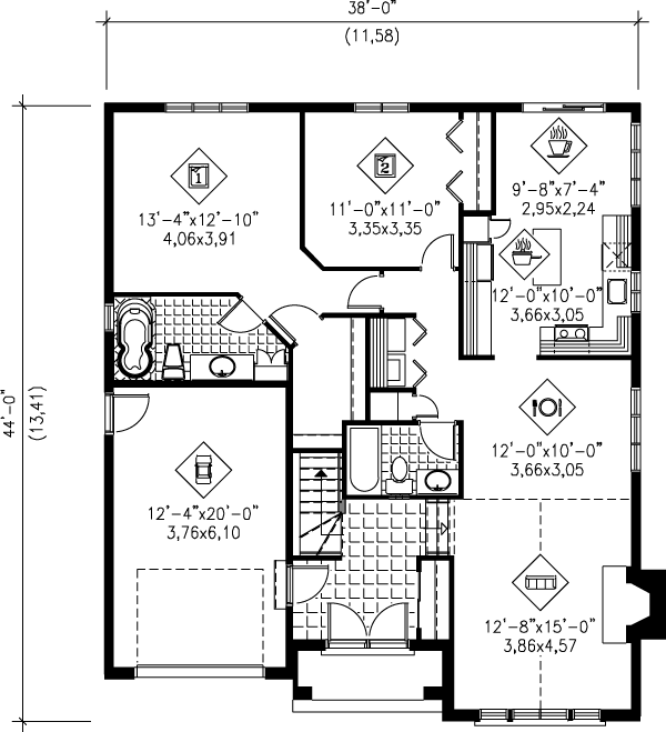 Dream House Plan - Traditional Floor Plan - Main Floor Plan #25-156