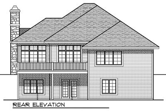 Exterior - Rear Elevation for European House Plan #70-860 - 3 bed, 3.5 bath