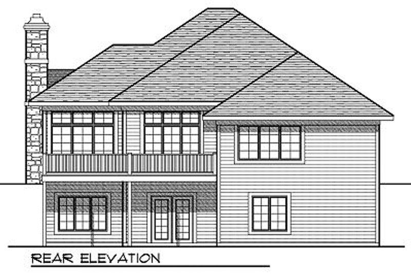 Home Plan - Exterior - Rear Elevation for European House Plan #70-860 - 3 bed, 3.5 bath