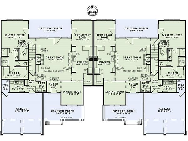 House Plan Design - Craftsman Floor Plan - Main Floor Plan #17-2446