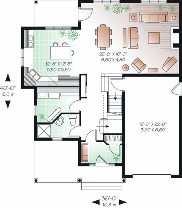 House Plan Design - Farmhouse Floor Plan - Main Floor Plan #23-720