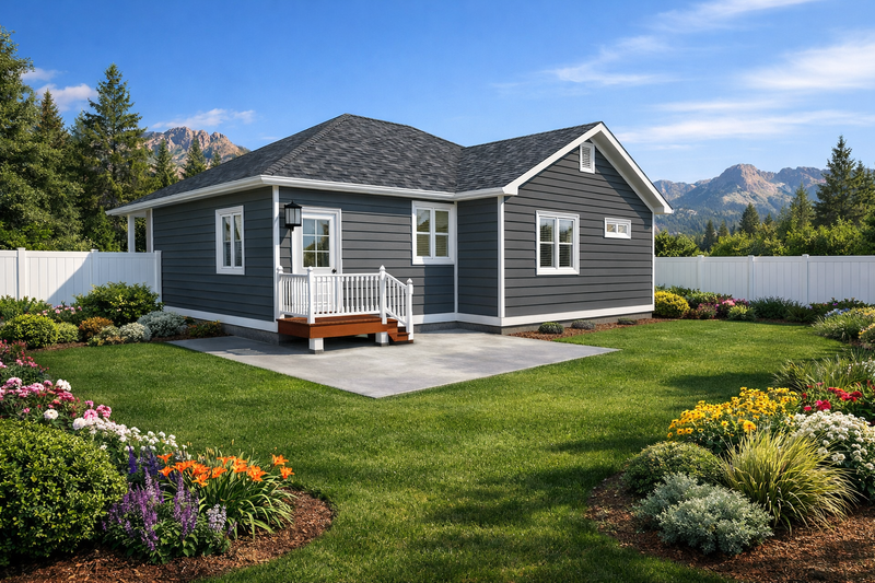 House Blueprint - Exterior - Rear Elevation for Ranch House Plan #1060-438 - 2 bed, 2 bath
