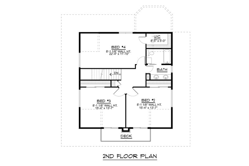 House Blueprint - Floor Plan - Upper Floor for Craftsman House Plan #1064-15 - 4 bed, 2.5 bath