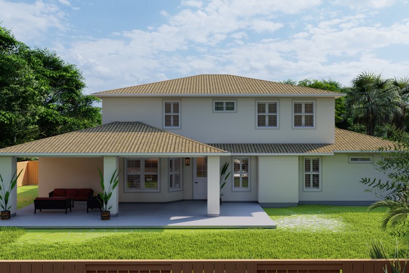 Home Plan - Exterior - Rear Elevation for Mediterranean House Plan #1060-29 - 5 bed, 3.5 bath