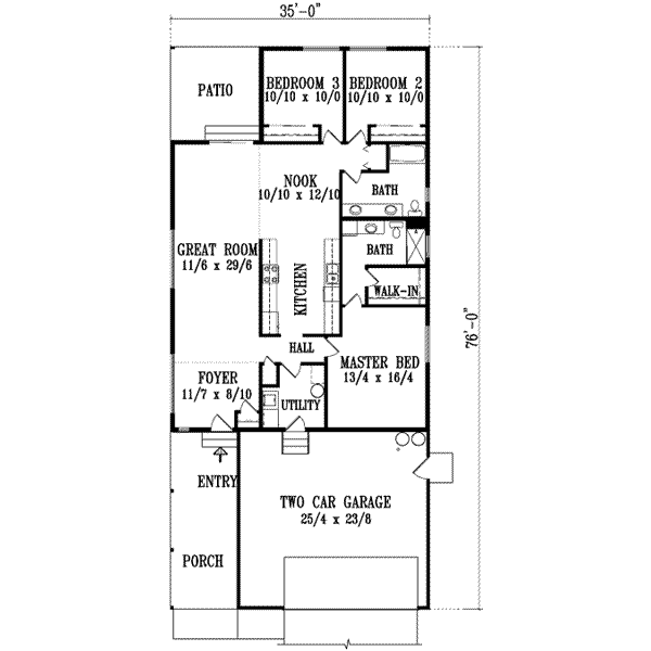 Ranch Floor Plan - Main Floor Plan #1-1325