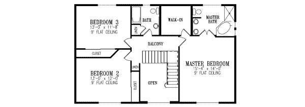 Adobe / Southwestern Floor Plan - Upper Floor Plan #1-609