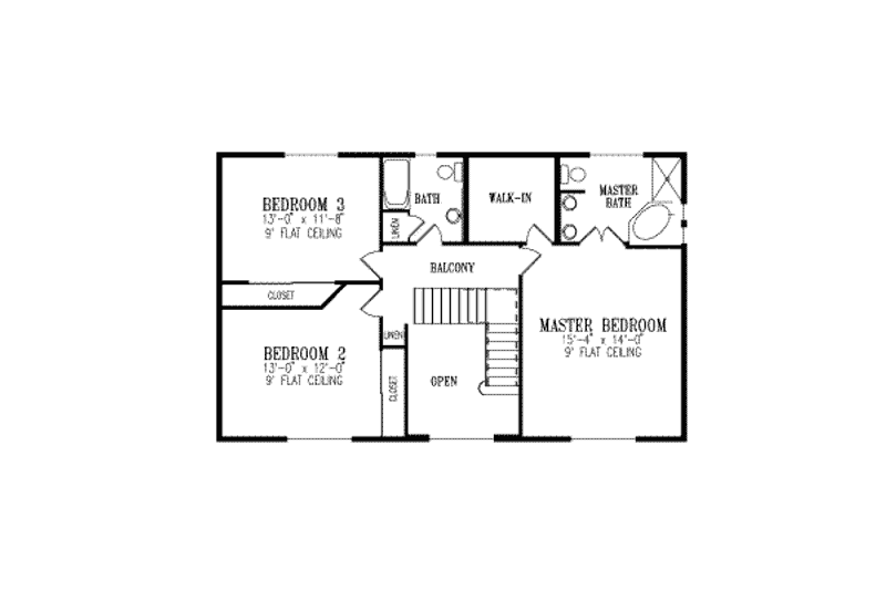 House Design - Floor Plan - Upper Floor for Adobe / Southwestern House Plan #1-609 - 4 bed, 3 bath