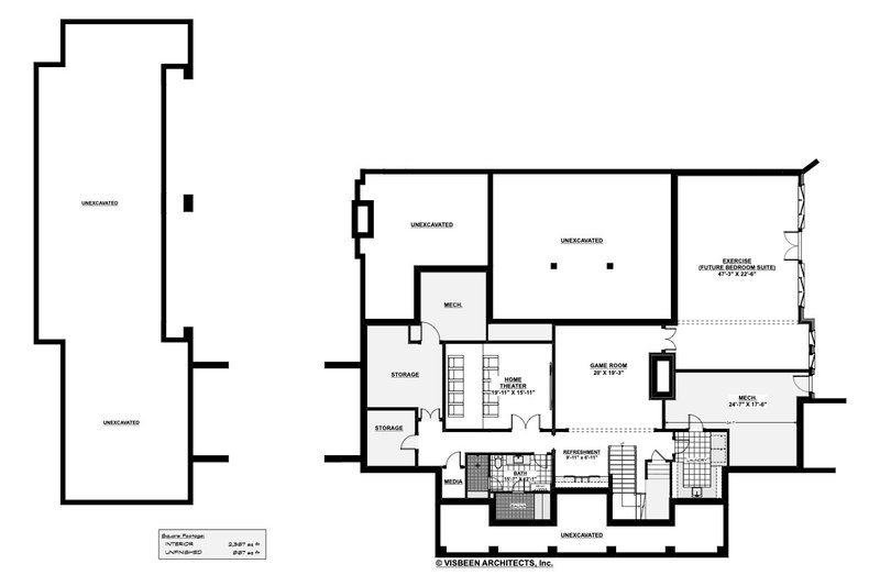 House Plan Design - Floor Plan - Lower Floor for Farmhouse House Plan #928-383 - 4 bed, 4.5 bath