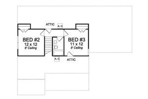 Floor Plan - Upper Floor for Farmhouse House Plan #513-2075 - 3 bed, 2.5 bath