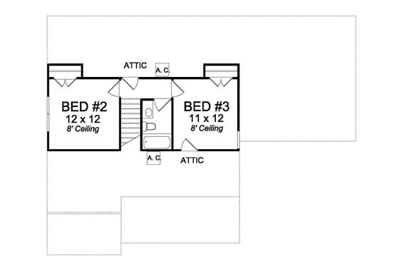 Floor Plan - Upper Floor for Farmhouse House Plan #513-2075 - 3 bed, 2.5 bath