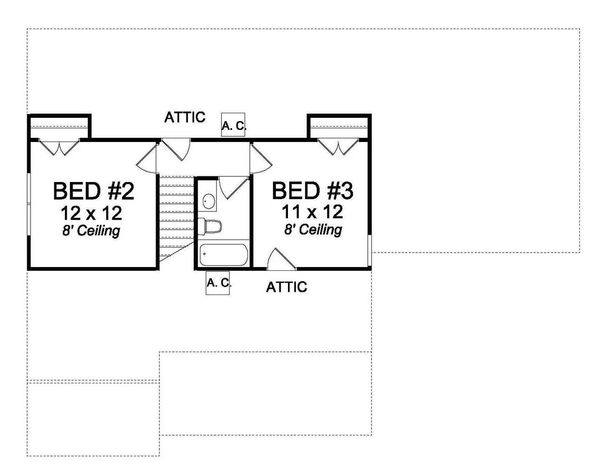 Farmhouse Floor Plan - Upper Floor Plan #513-2075