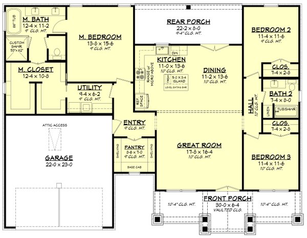 House Blueprint - Farmhouse Floor Plan - Main Floor Plan #430-353